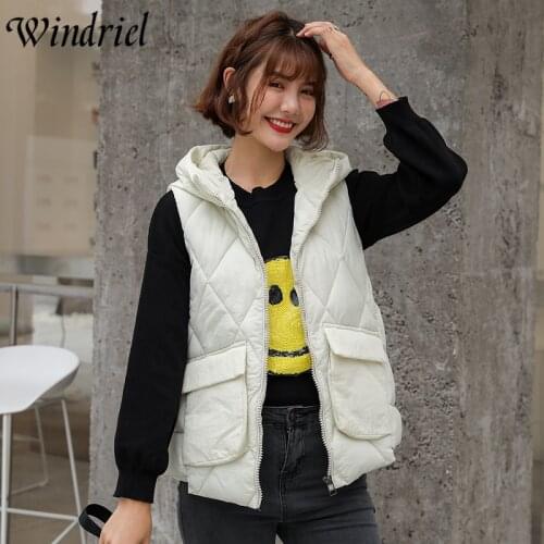 Windriel Autumn Winter Warm Vest Jacket Women Solid Fashion Short Waistcoat For Students 2021 New Clothing