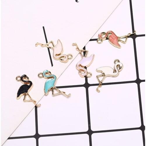 10PCS/Set Trendy Alloy Flamingo Squirrel Enamel Charms Lovely DIY Pendant Handmade Jewelry For Necklace Bracelet