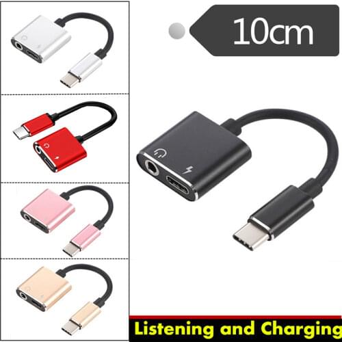 2 in1 Type-C USB C to 3.5mm AUX Audio Earphone Headphone Jack Adapter Connector Charger Cable for Huawei P30 P20 Pro Mate 9 10