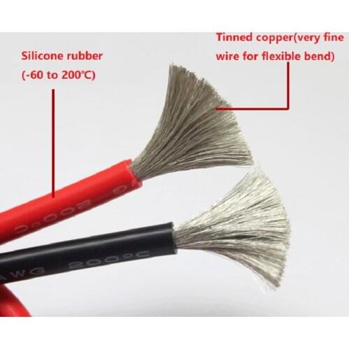 20AWG High Temperature-60 to 200 degree Ultra Flexiable Silicone Wire Test Line Cable