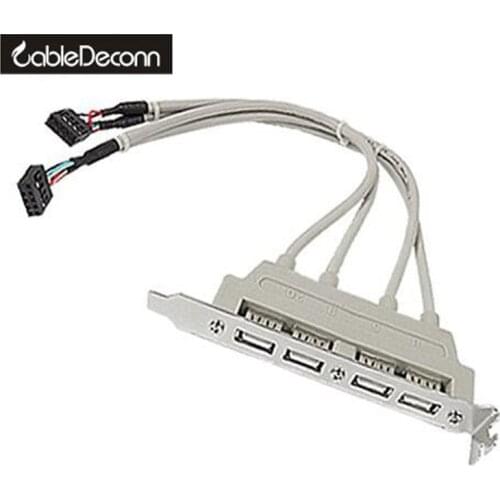 4 Ports USB 2.0 Female To PCI Motherboard 9 Pin Header Cable Header Bracket MainBoard Extension Cable