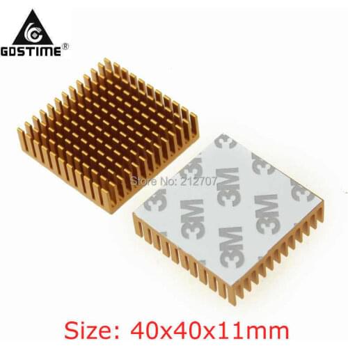 50 Pieces/lot Gdstime 40x40x11mm Extrusion CPU Cooler Aluminum Radiator Fins Heatsink