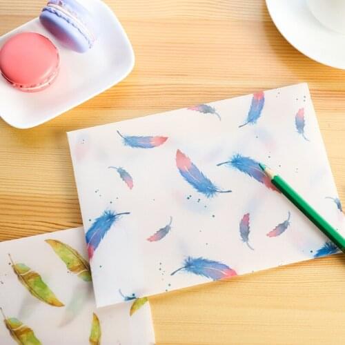 6pcs Plumeria watercolor Sulfuric acid paper envelope Envelope containing a set of 8 into (four different)