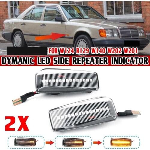 Car Dynamic Side Marker Light Turn Signal Indicator for Mercedes Benz C E S SL CLASS W201 190 W202 W124 W140 R129