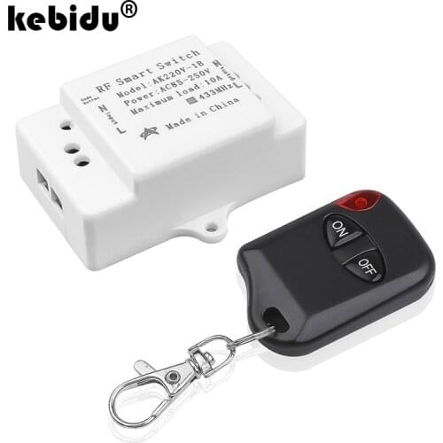 Kebidu 220V Lamp Wireless Remote Control Switch ON/OFF 433 MHz 110V Remote Control Receiver Transmitter For Led Lights Bulb DIY