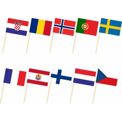 European Union (EU) France Switzerland Toothpick Flag 3.5X2.5CM Cake Topper Party Cupcake Wedding Lovely Baking