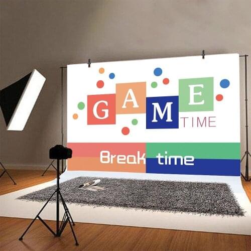 Color Contrast Game Break Time Children Backdrops Photos Background Decorations for Kids Birthday Party Photography Props