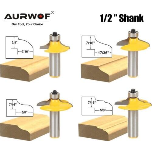 LA VIE 1pc 12mm 1/2 Shank Drawer Face Mill Round Over with Beading Edging Router Bit Set C3 Carbide Tipped Woodworking MC03060