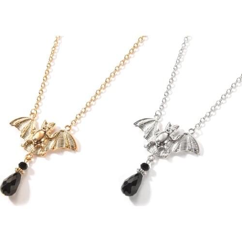 Gothic Bat Metal Pendant Necklace For Women Men Punk Hip Hop Charm Fashion Vampire Animal Cool Choker Necklace Jewelry Gifts 202