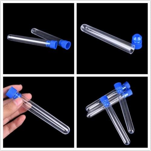 Chemistry Plastic Test Tubes Vials Seal Caps Pack Container Office School Chemistry Supplies Lab Supplies