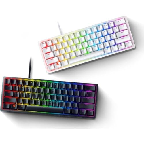 Razer Huntsman Mini Gaming Mechanical Keyboard Clicky Optical/Linear Switch 61 Keys Wired RGB Keyboard for PC Gamer Balck/Silver
