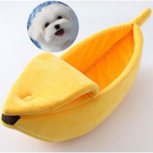 S/M/L/XL Banana Shape Pet Dog Cat Bed House Mat Durable Kennel Doggy Puppy Cushion Basket Warm Portable Dog Cat Supplies