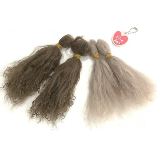 A Little Curly Reborn Baby Doll /Bjd Doll Pure Mohair With Champagne /Olive Brown Color Doll Baby Real Handroot Mohair Doll Acc