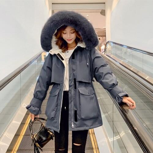 Jacket Woman 2020 Fur Hooded Winter Down Coat Women 90% White Duck Down Jacket Thick Warm Parkas Female Outerwear A017