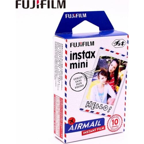 Original Fujifilm 10 sheets Instax Mini Airmail Instant Film photo paper for Instax Mini 8 7s 25 50s 90 9 SP-1 SP-2 Camera