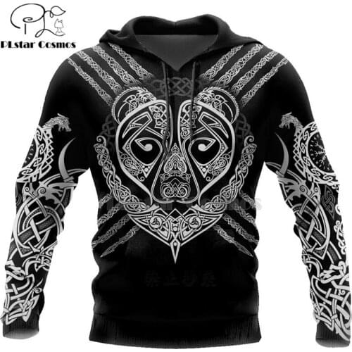 PLstar Cosmos Viking Warrior Tattoo New Fashion Tracksuit casual 3D Print Zipper/Hoodie/Sweatshirt/Jacket/Mens Women style-61