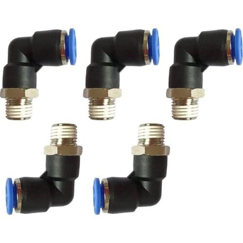 50pcs Elbow Pneumatic Fitting Set PL4-M5 6-M5 Air Connector Quick Fittings 1/8" 1/4" 3/8" 1/2" Pneumatic Connectors 3d printer