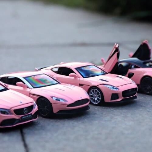 Girls Toys Gifts For Girlfriend RMZ city Pink Series Simulation Diecasts Toy Vehicles McLaren Aston Martin 1:36 Alloy Car Model