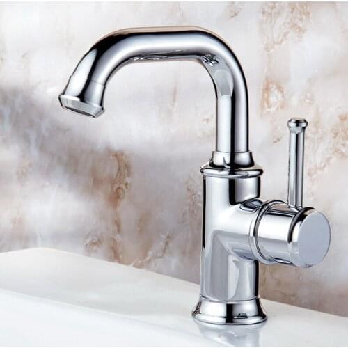 Polished Chrome Brass Kitchen Wet Bar Bathroom Vessel Sink Faucet Swivel Spout Mixer Tap Single Hole One Handle mnf330
