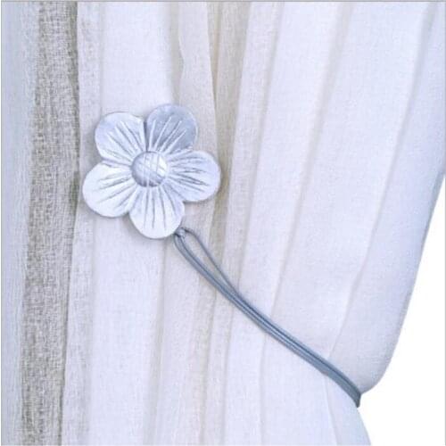Simple Magnet Curtain Buckle Magnetic Curtain Straps Curtain Accessories Resin Carved Flower Tie Rope Good Quality