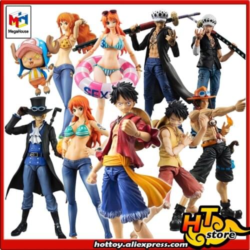 SALE0a 100% Original MegaHouse Variable Action Heroes Action Figure - Luffy Law Ace Nami Tony Sabo from "ONE PIECE"