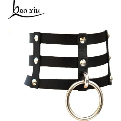 Sexy Handmade Kawaii Lolita Three Row Caged Necklace Rivets Clear Transparent Vinyl Leather sexy Choker Collar