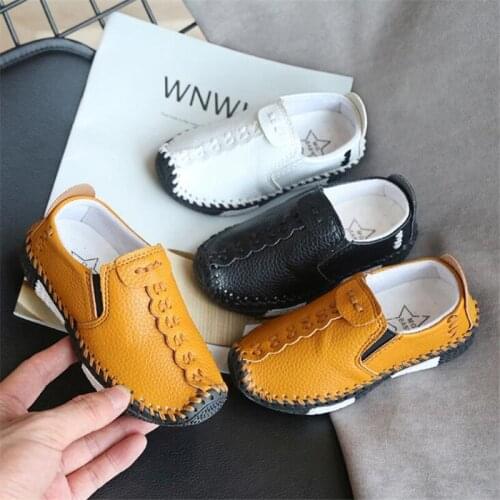Boys Fashion Casual Shoes Childrens spring and autumn PU leather shoes Soft sole comfortable baby toddler shoes