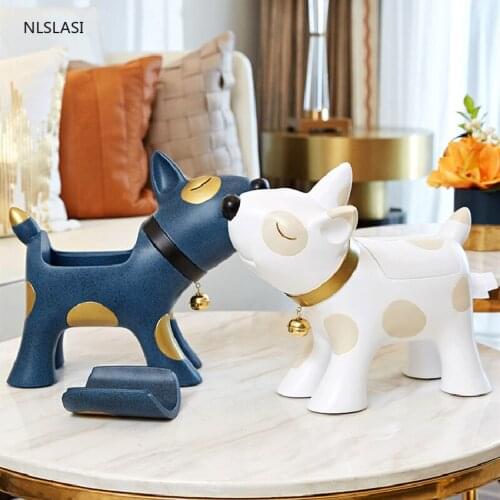 Creative Cute Dog Resin Multifunction Universal Car Tissue Box Napkin Holder Box Back Seat Sun Visor Tissue Organizer Car Office
