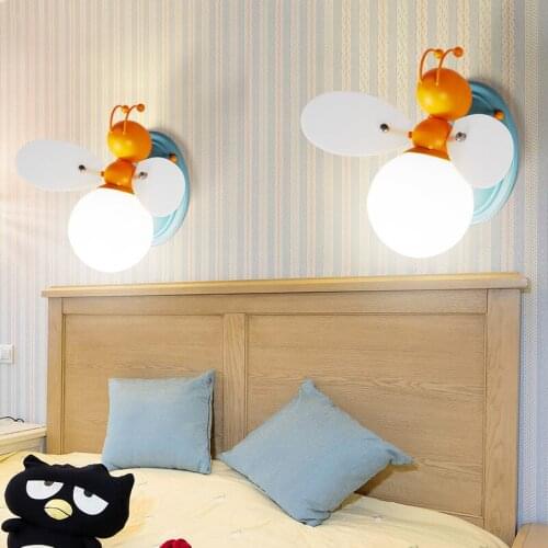 Creative cartoon boy and girl bedroom aisle balcony LED wall lamp