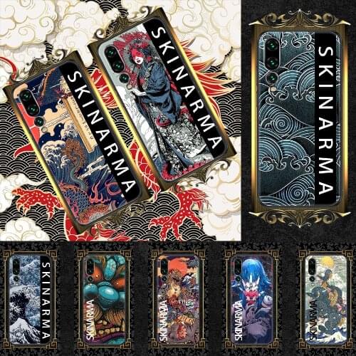 Skinarmas Japanese brand Samurai Phone case For Huawei P Mate P10 P20 P30 P40 10 20 Smart Z Pro Lite 2019 black silicone cover