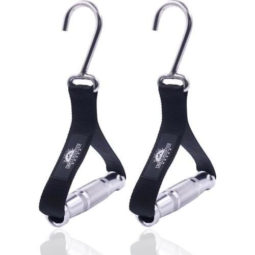 1 Pair Pull Ups Assistance Resistance Band Handles with Stainless Steel Hook Metal Gym Grips for Cable Machines Fitness Workout