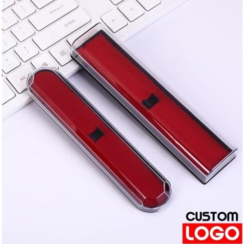 1pcs Plastic Transparent Pen Case Rectangular Oval Ballpoint Pen Gel Pen Case