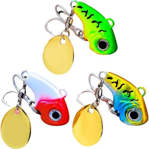 1 Pcs Rotating Metal VIB Vibration Bait Spinner Spoon Fishing Lures 20g Jigs Trout Winter Fishing Hard Baits Tackle Pesca Hook