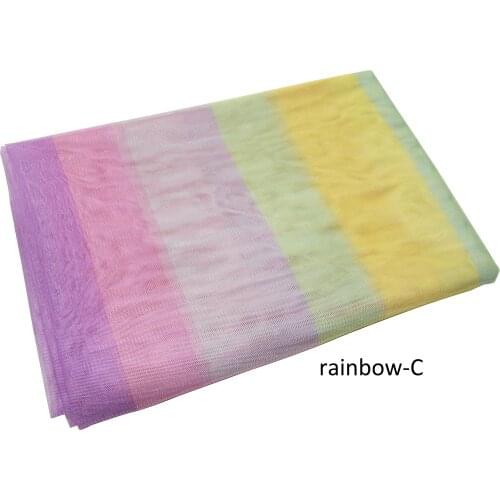 150cm wide colorful fine mesh cloth rainbow light clothing shoes hat dress 3meters/lot