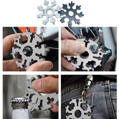 3 Colors Stainless Steel Snowflake Universal Tool Multifunctional Edc Hex Snow Wrench Multi-Purpose Gadget Tools