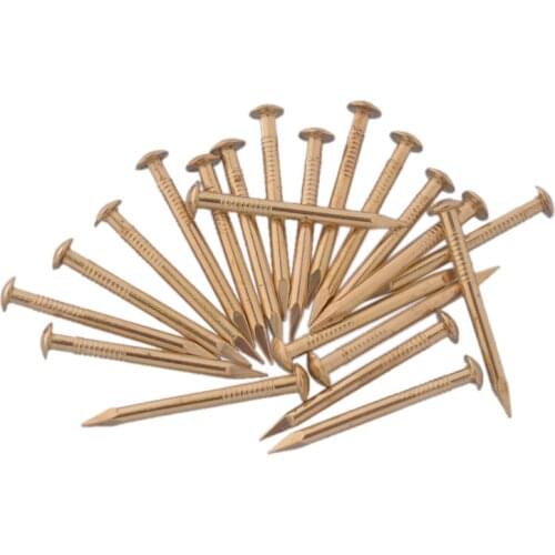 30pcs 30X2.8MM Chinese Archaize Round Head Gold Antique Pure Copper Bronze Wooden Nails for Furniture DIY Decorative Boxes