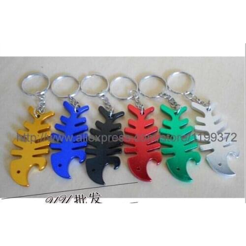 300pcs/lot Fish bottle opener, fish bone bottle opener keychain, Animal shape bottle opener keychain free shipping