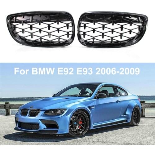 2Pcs/Set Car Front Grille Diamond Grills Meteor Style For BMW E92 E93 3 Series 2006-2014 Auto Accessories Silver And Black
