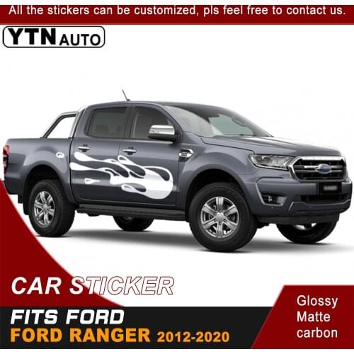 Car Decals For Ford Ranger Wildtrak T6/T7/T8 2012-2020 4x4 Off Road Cool Side Door Graphic Vinyl Car Stickers Car Decoration