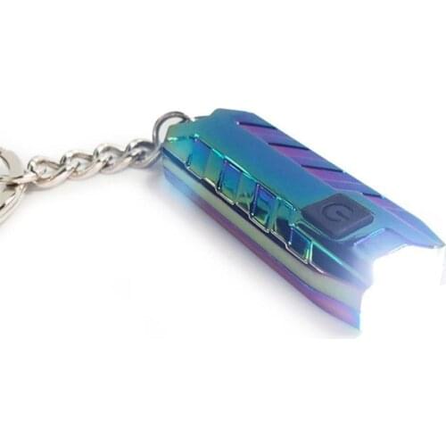 Car Luminous Keychain LED USB Charging Mini Flashlight Ultra-high Key Rings For Auto Chain Men Brightness Keys Keyring N9R3