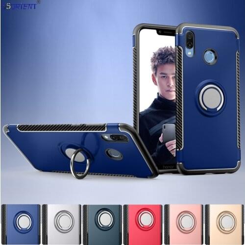 Stand Cover Huawei Honor Play Metal Finger Ring Phone Case COR-L29 COR-AL00 Hard PC and Soft TPU Hybrid Shockproof Armor Cases