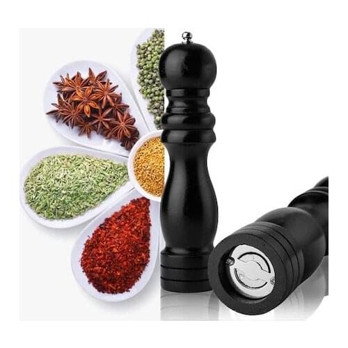Wood black spice Salt Grinder Mill salt and pepper kitchen the tool fashionable and aesthetic dial Spice set