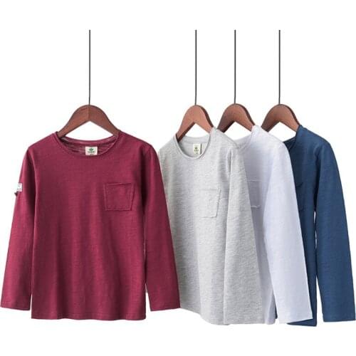 2019 Childrens Spring Boy T-shirt Long-sleeved Bamboo Cotton Thin Section Cotton Boy Children Spring Shirt Shirt Shirt