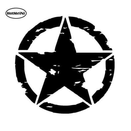 HotMeiNi ARMY Star Car Stickers Graphic Decals Motorcycle Window Bumper Laptop Vinyl Car-styling Waterproof Black/Silver 15*15cm