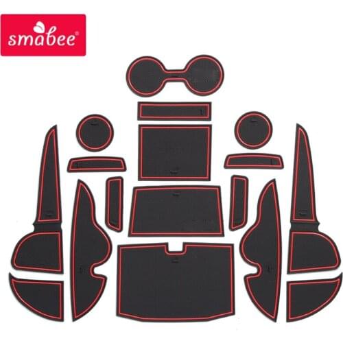 Smabee Gate slot Mats For Mazda BT-50 DX GT SDX 2012-2016 Interior Door Pad/Cup Non-slip mats 15pcs