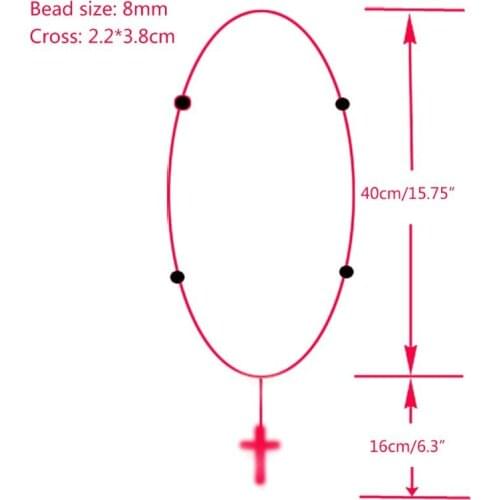 Handmade Round Cross Bead Crucifix Rosary Religious Jesus Necklace Christian Men 37MF