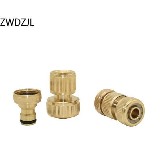 Brass female 3/4 to 3/4 1/2 hose quick connector copper 16mm 20mm garden hose water gun fitting 6set