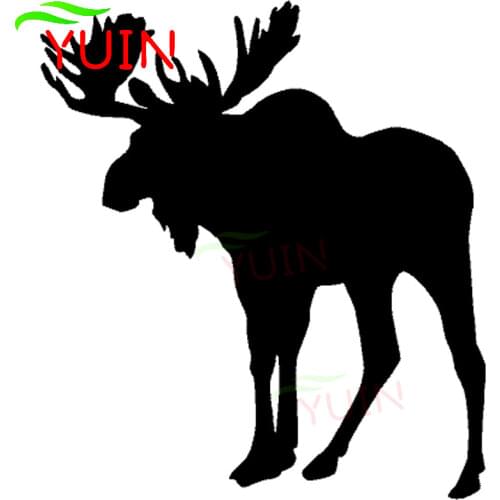 Moose Animal Car Sticker Personality Motorcycle Fashion Decoration PVC Waterproof Sunscreen Decal Black/White/Red/Laser/Silver