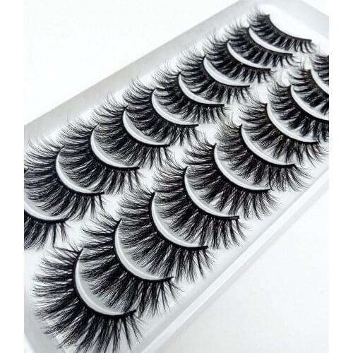 2019 NEW 10 pairs 100% Real Mink Eyelashes 3D Natural False Eyelashes 3d Mink Lashes Soft Eyelash Extension Makeup Kit Cilios