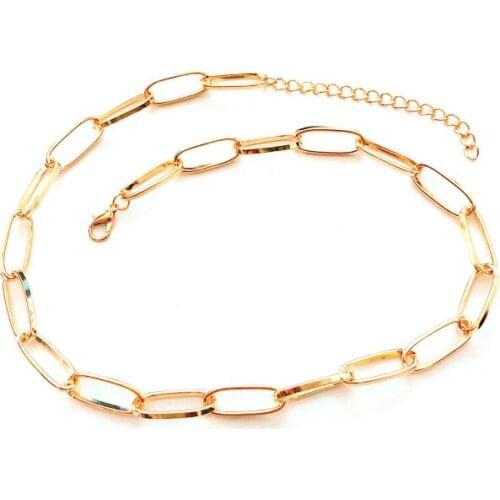 New Jewelry Exaggerated Metal Punk Chain Necklace Simple Geometry Single Layer Clavicle Chain Necklace Women